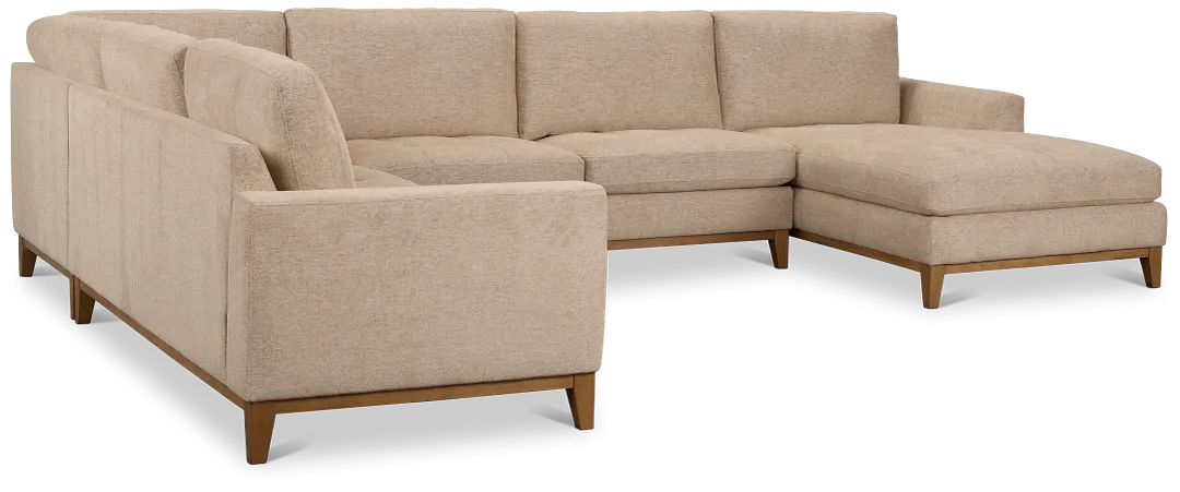 Maisie Light Brown Fabric Medium Right Chaise Sectional