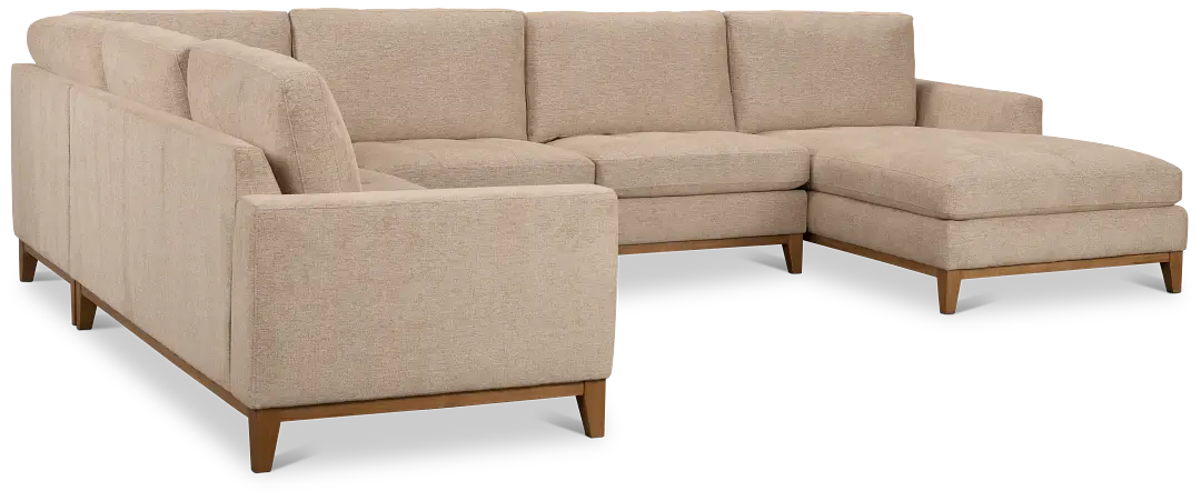 Maisie Light Brown Fabric Medium Right Chaise Sectional Maisie Light Brown Fabric Medium Right Chaise Sectional