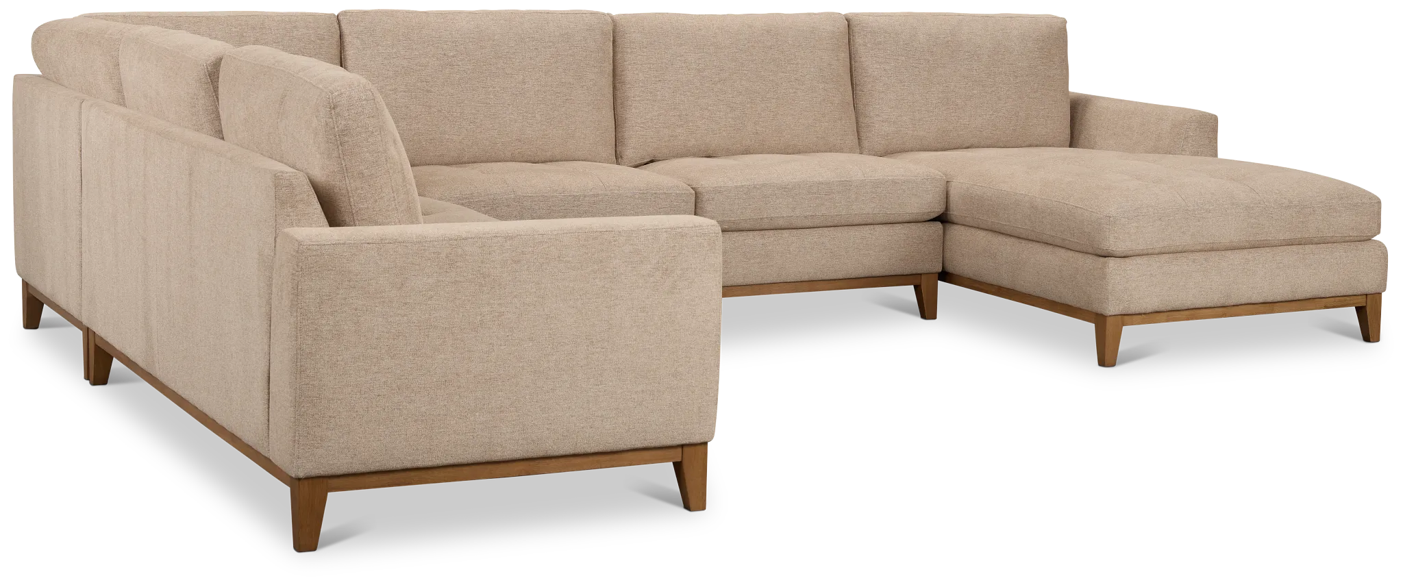 Maisie Light Brown Fabric Medium Right Chaise Sectional