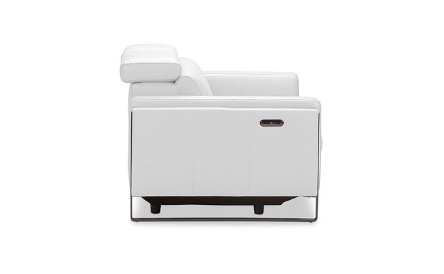 Atlas White Lthr/vinyl Power Reclining Loveseat