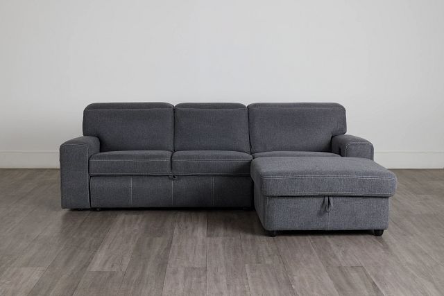 Callum Dark Gray Storage Small Right Chaise Sleeper Sectional