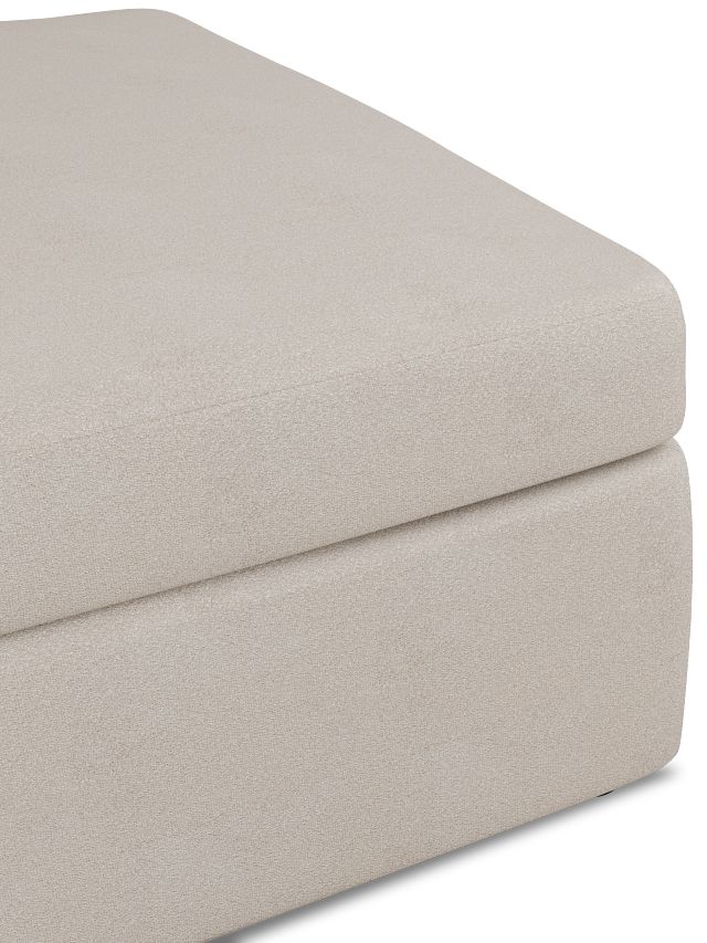 Destin Sutton Beige Fabric Cocktail Ottoman