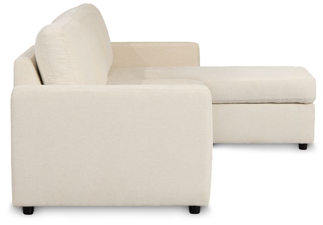 Addie Beige Fabric Right Chaise Storage Sectional