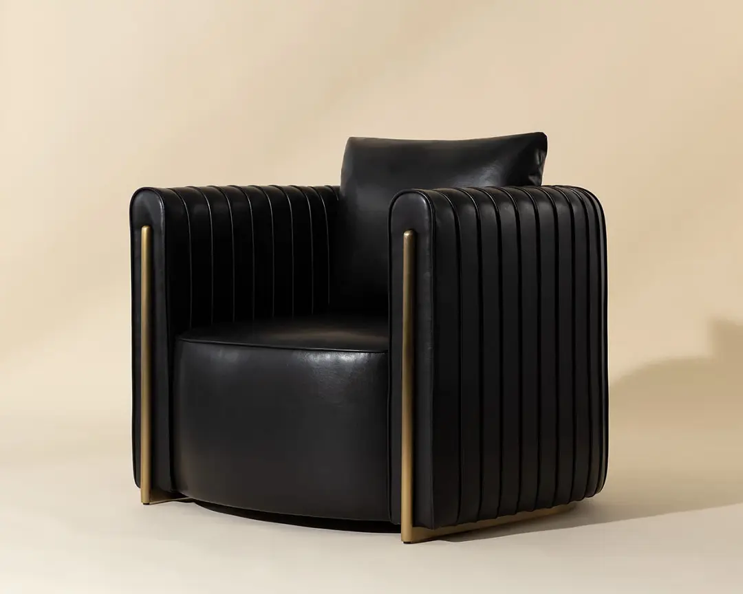 Abbey Black Lthr/vinyl Accent Chair Abbey Black Lthr/vinyl Accent Chair