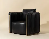 Abbey Black Lthr/vinyl Accent Chair