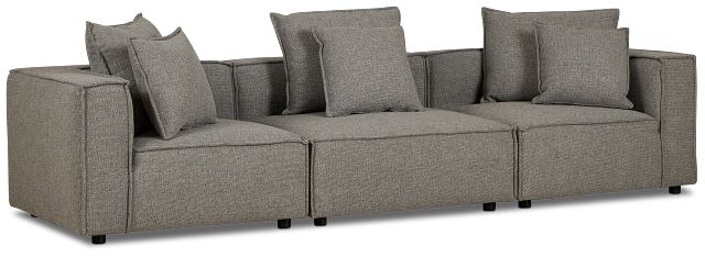 Tatum Gray Fabric 3 Piece Modular Sofa