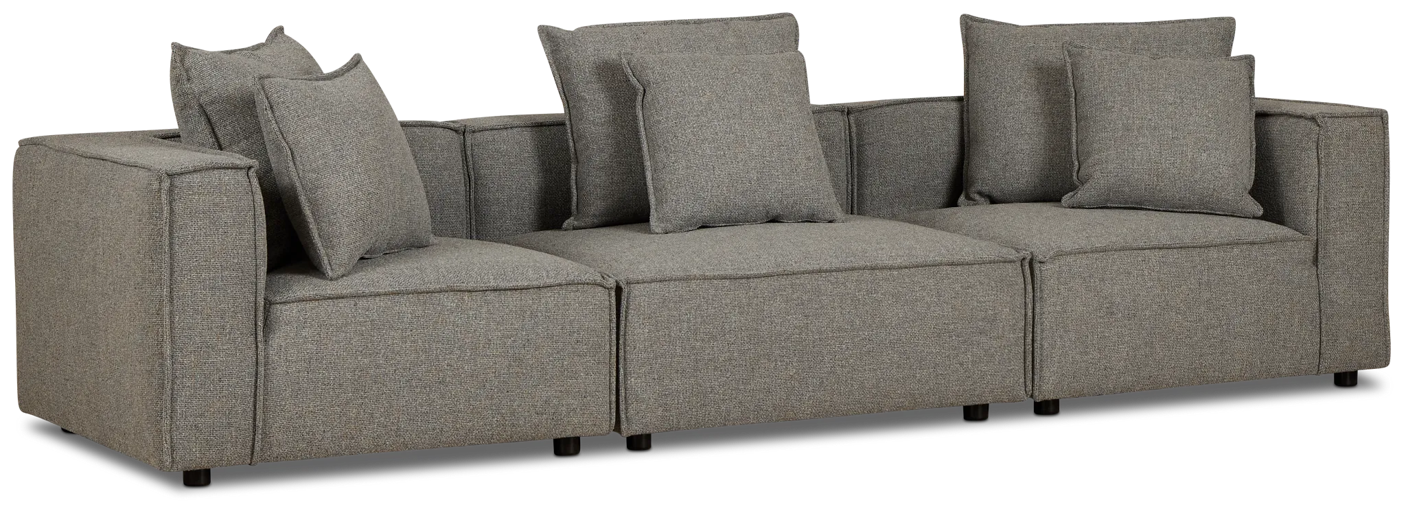 Tatum Gray Fabric 3-piece Modular Sofa