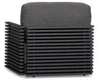 Monterey Black Aluminum Swivel Chair With Gray Cushions