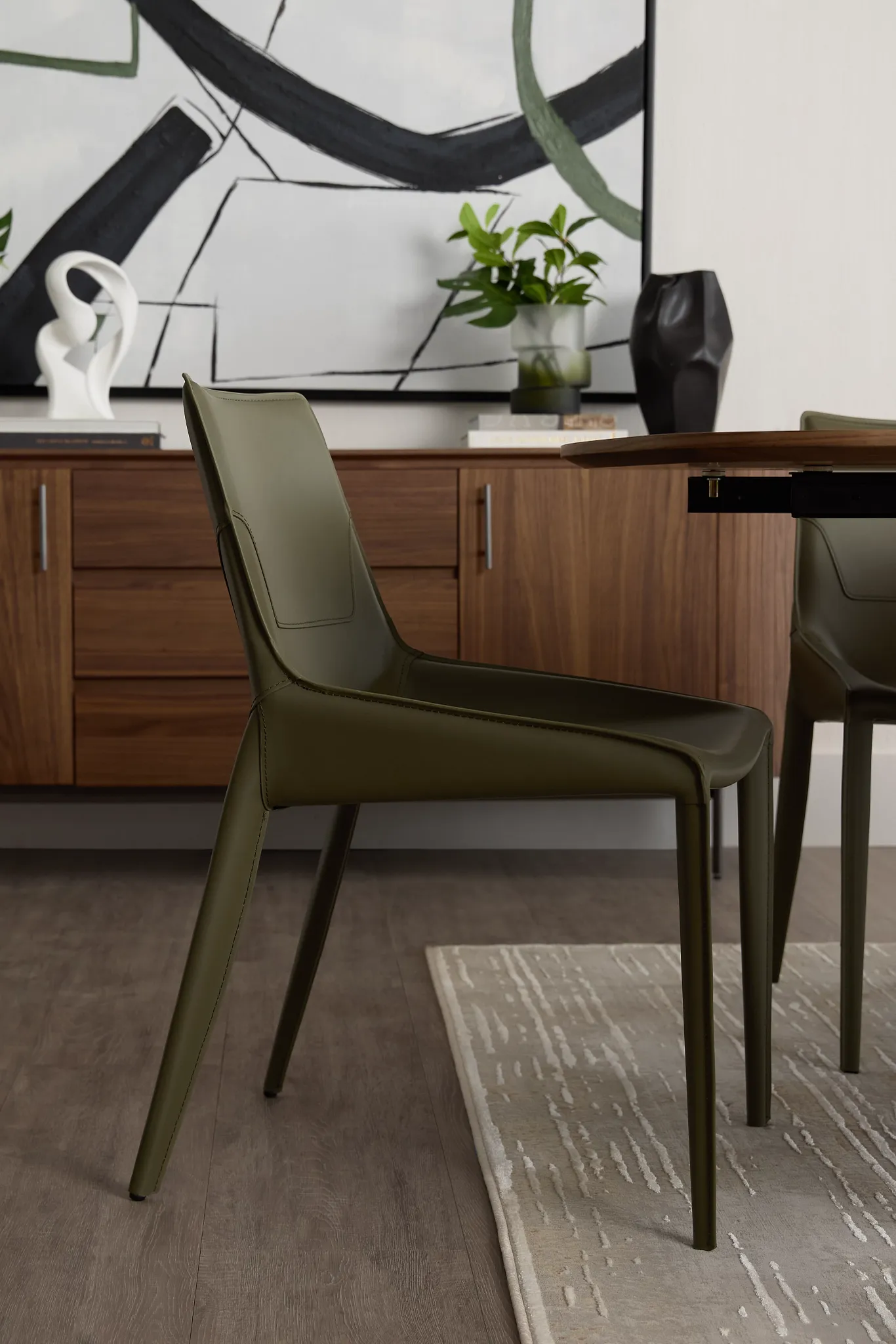 Wayne Dark Green Upholstered Side Chair