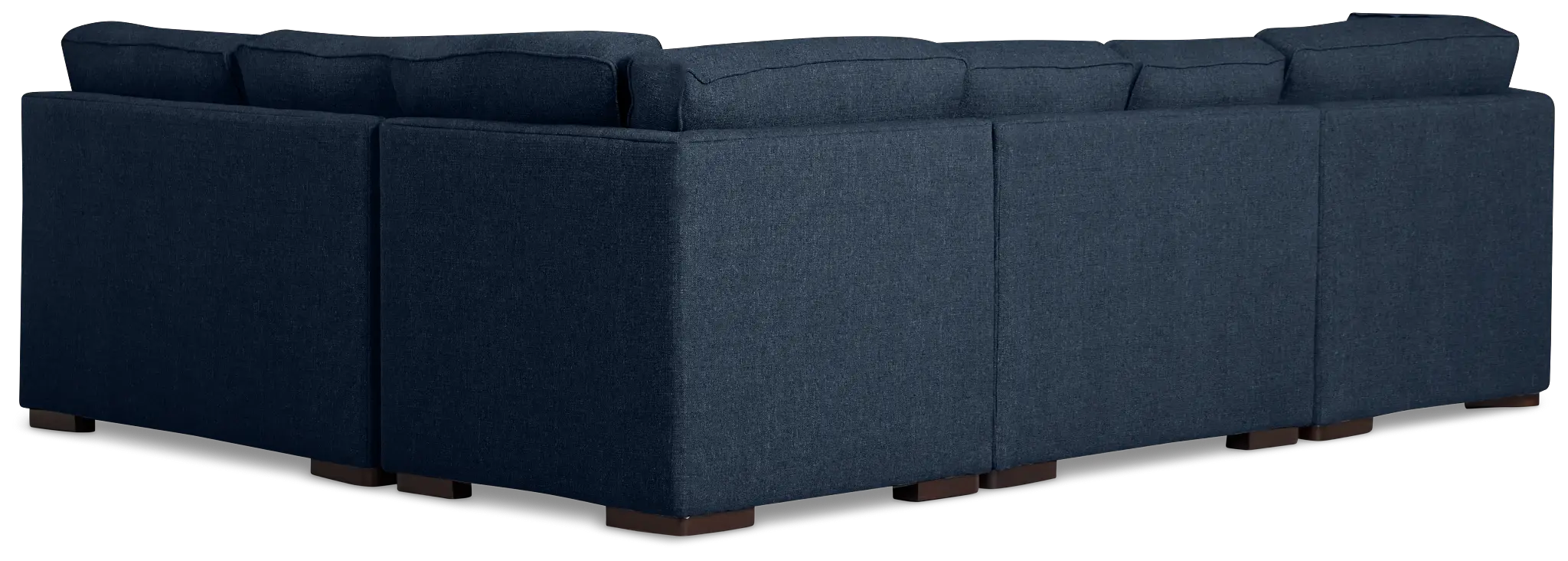 Sinclair Dark Blue Fabric Medium Left Facing Cuddler Sectional Sinclair Dark Blue Fabric Medium Left Facing Cuddler Sectional