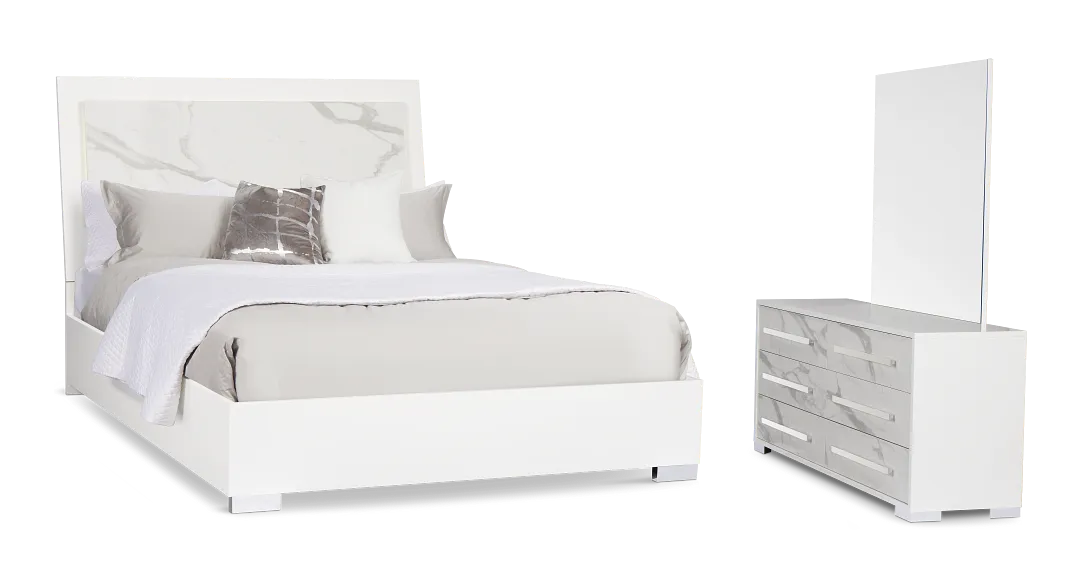 Modena White Platform Bedroom