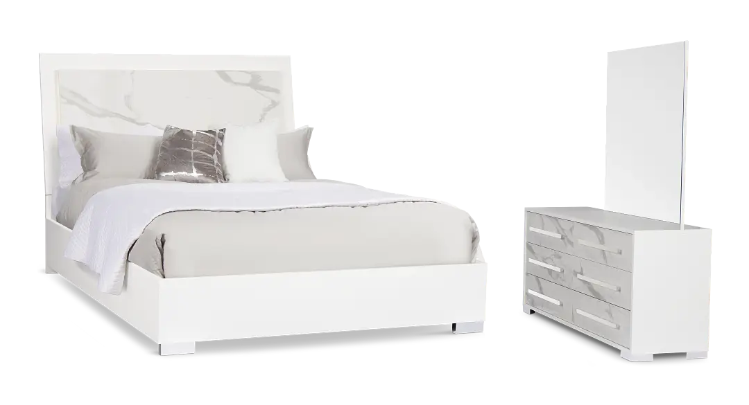 Modena White Platform Bedroom Modena White Platform Bedroom