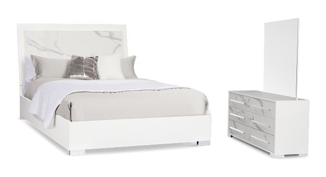 Modena White Platform Bedroom