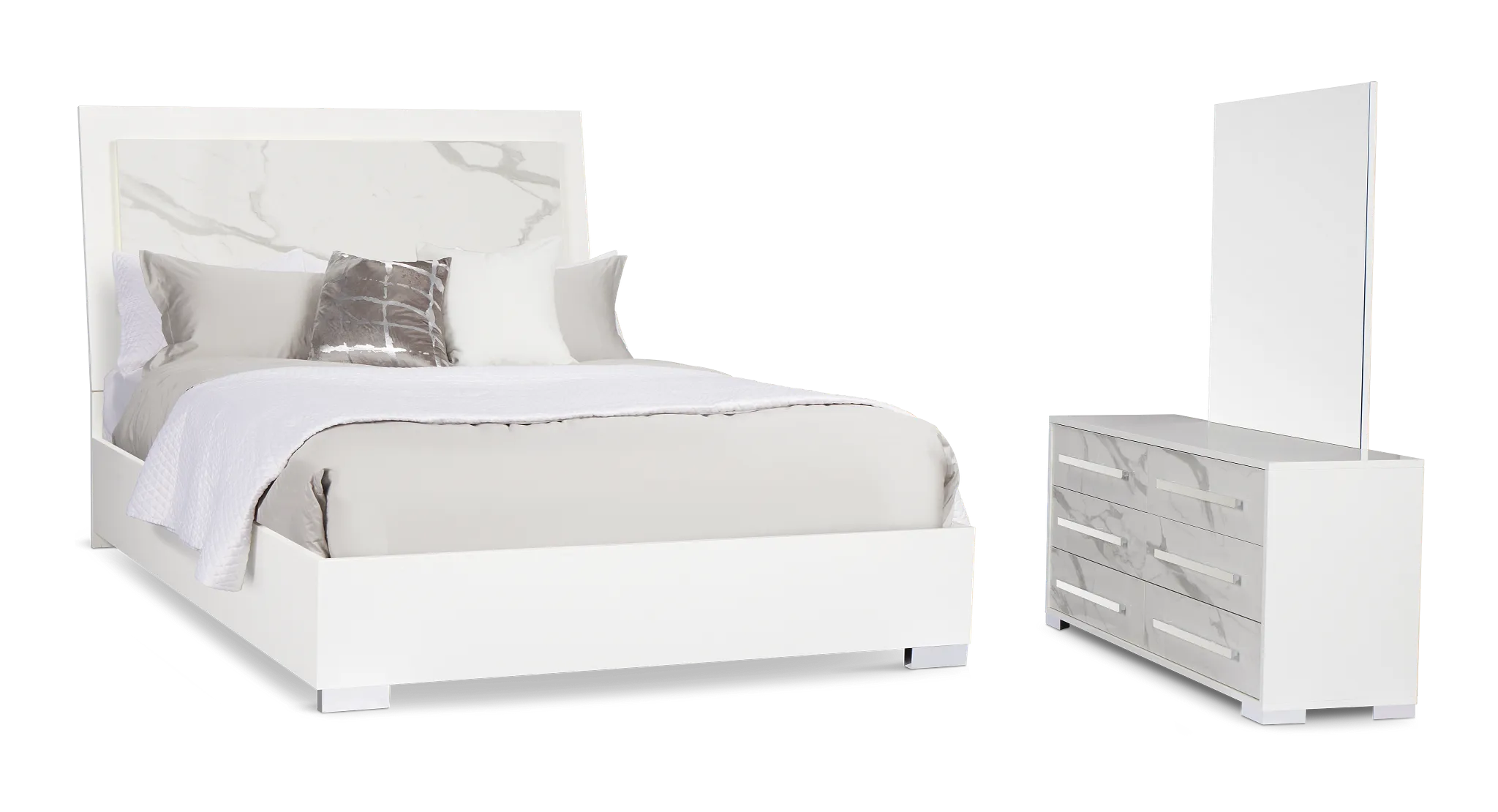Modena White Platform Bedroom