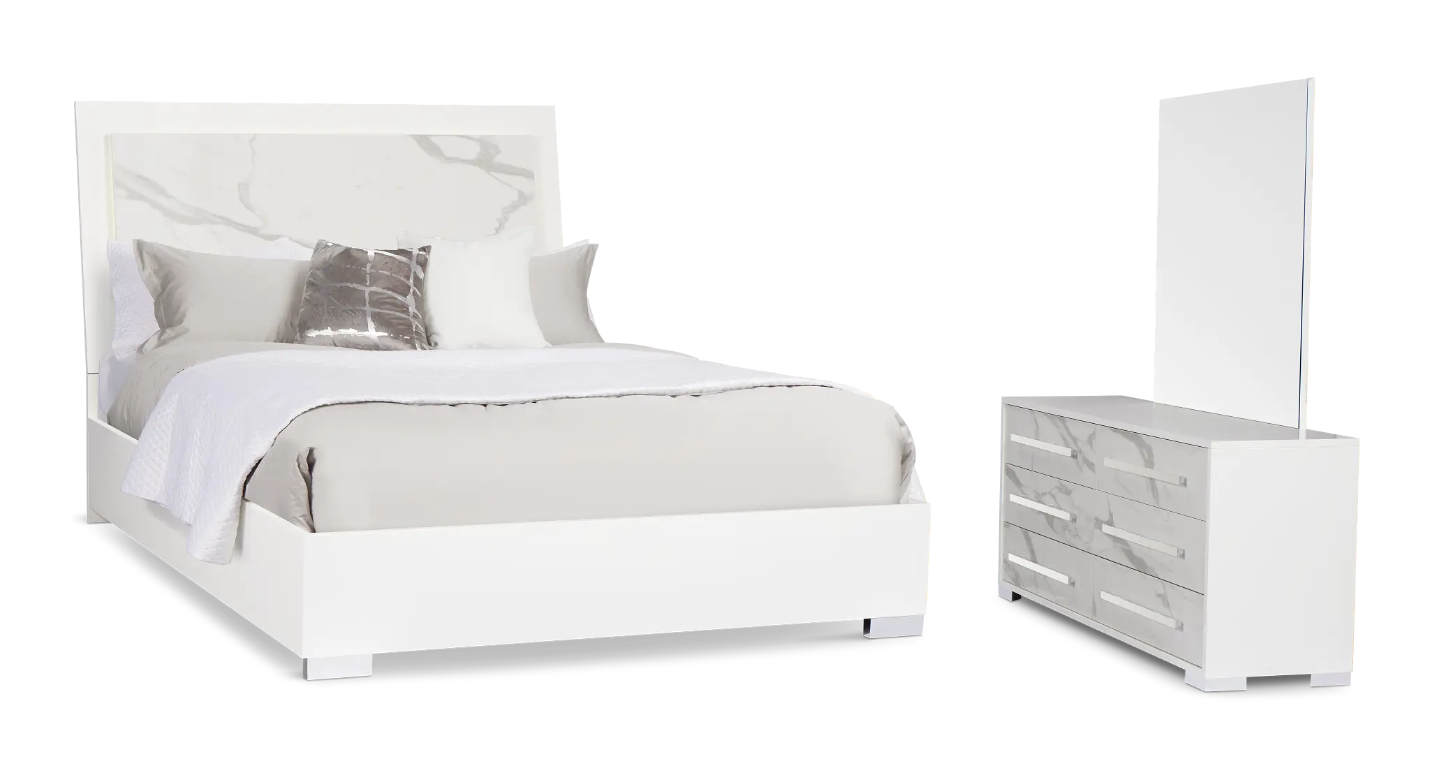 Modena White Platform Bedroom Modena White Platform Bedroom