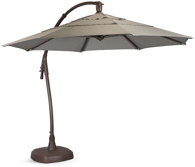 Belize Gray Cantilever Umbrella Set