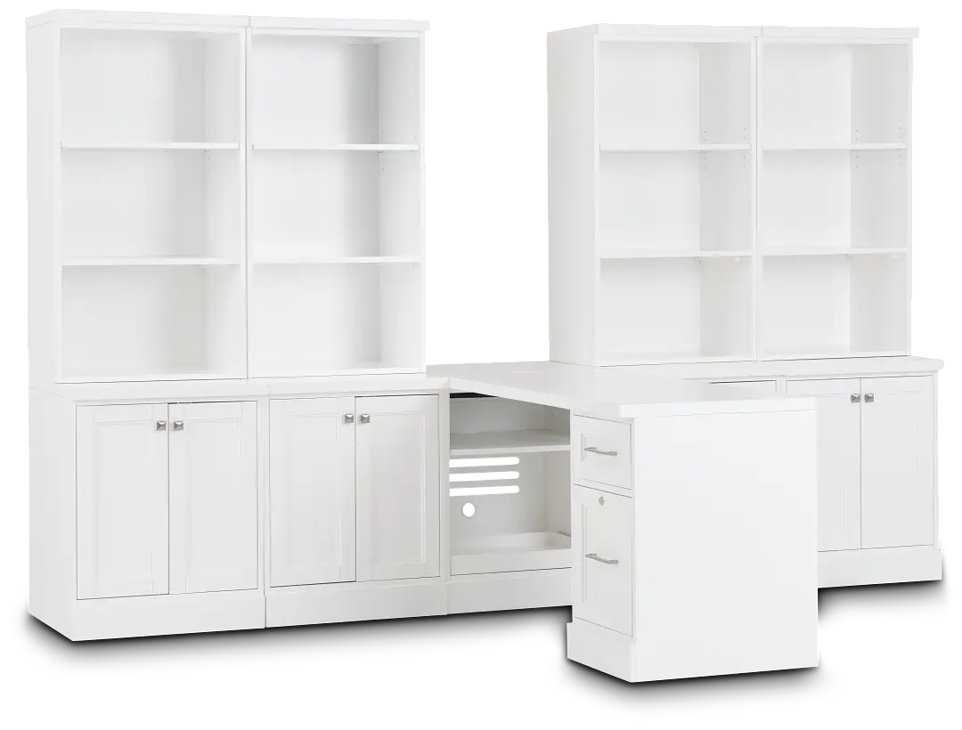 Newport White Large Peninsula Door Wall Desk Newport White Large Peninsula Door Wall Desk