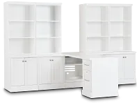 Newport White Large Peninsula Door Wall Desk