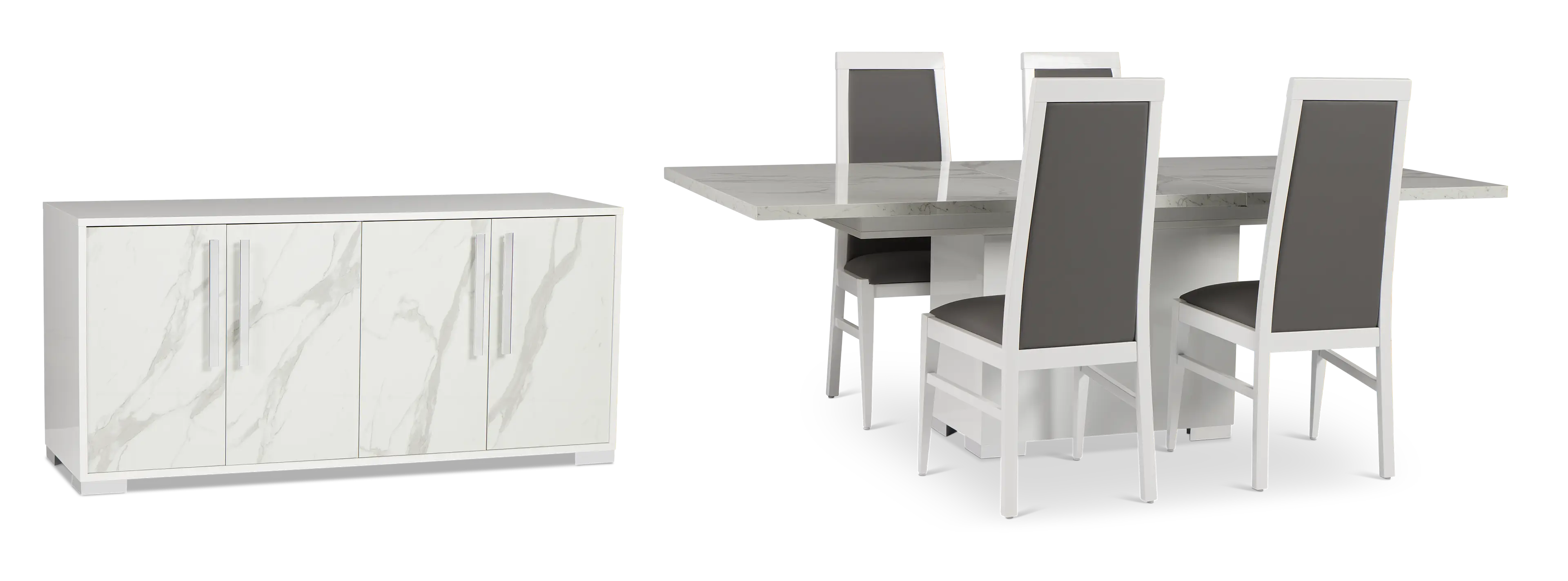 Modena White Rect Dining Room Modena White Rect Dining Room