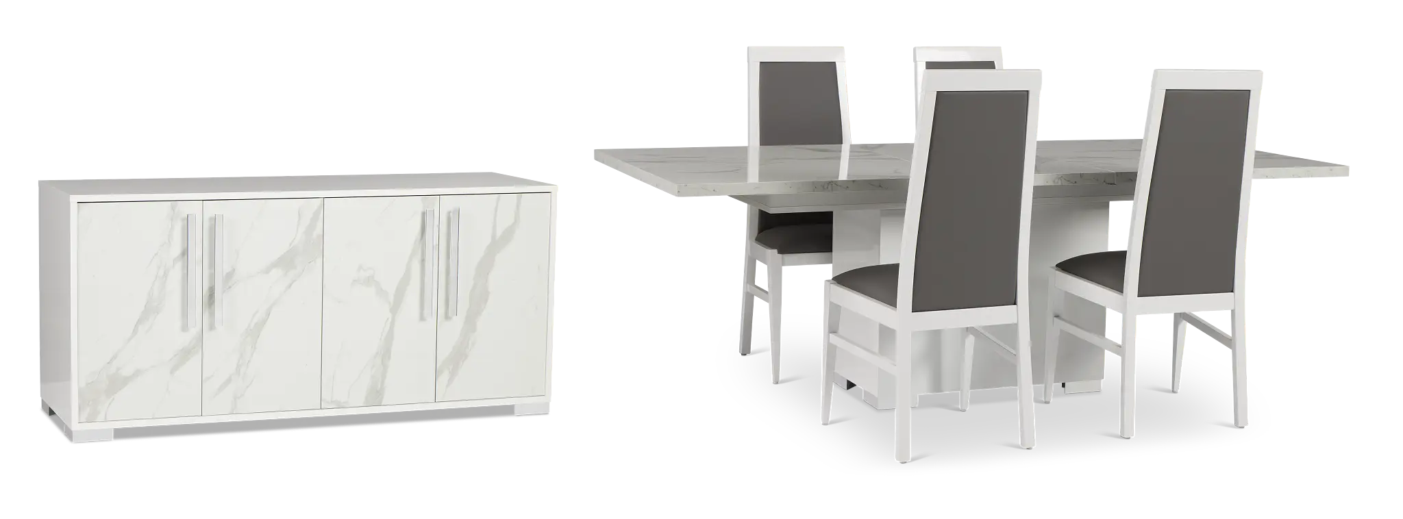 Modena White Rect Dining Room Modena White Rect Dining Room