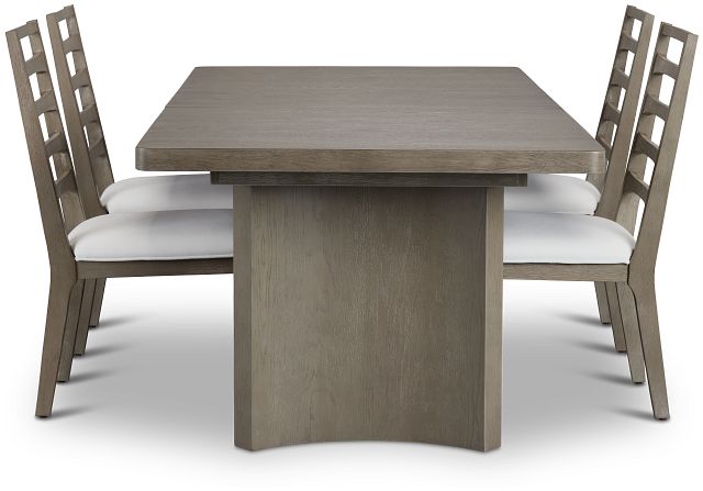 Soho Light Tone Rectangular Table & 4 Wood Chairs