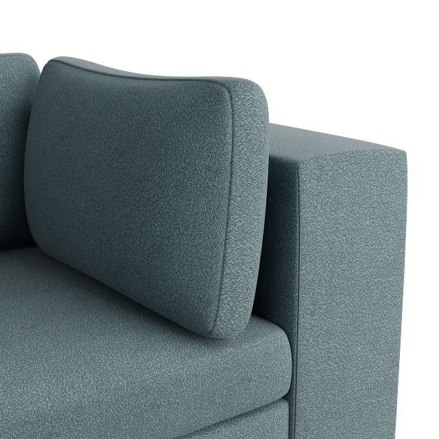 Destin Sutton Blue Fabric 2 Piece Modular Sofa