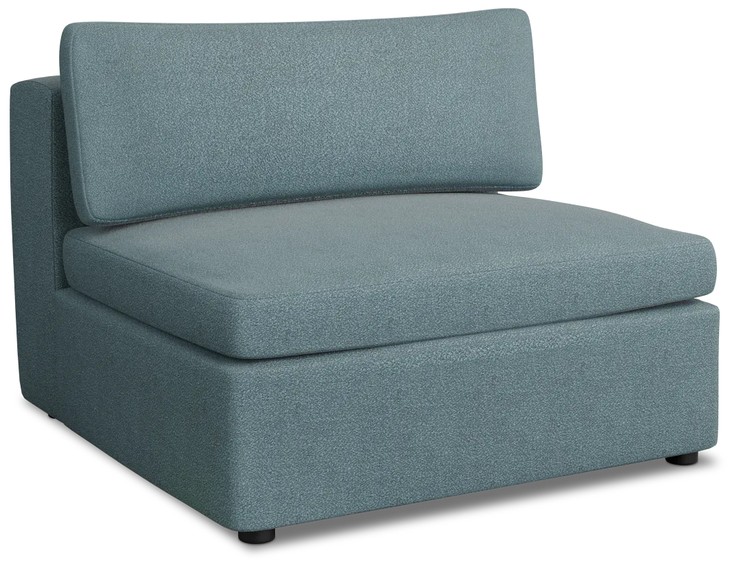 Destin Sutton Blue Fabric Armless Chair