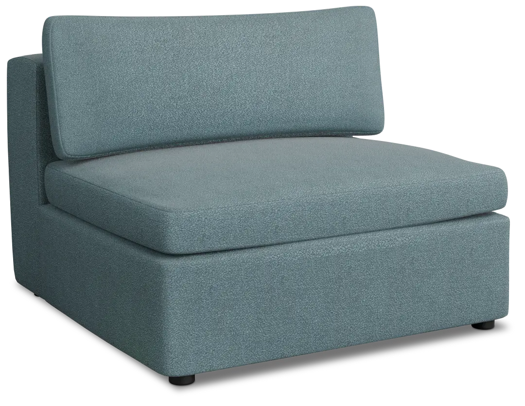 Destin Sutton Blue Fabric Armless Chair Destin Sutton Blue Fabric Armless Chair