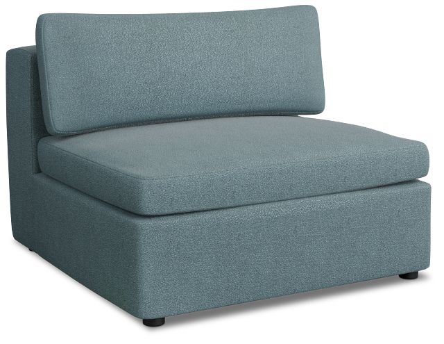Destin Sutton Blue Fabric Armless Chair