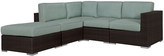 Fina Teal 5-piece Modular Sectional