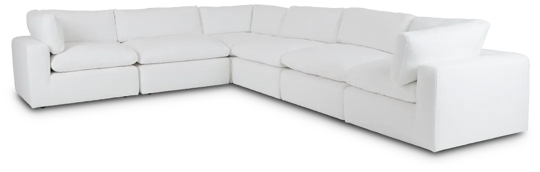 Grant White Fabric 6-piece Modular Sectional