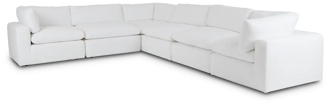 Grant White Fabric 6-piece Modular Sectional Grant White Fabric 6-piece Modular Sectional