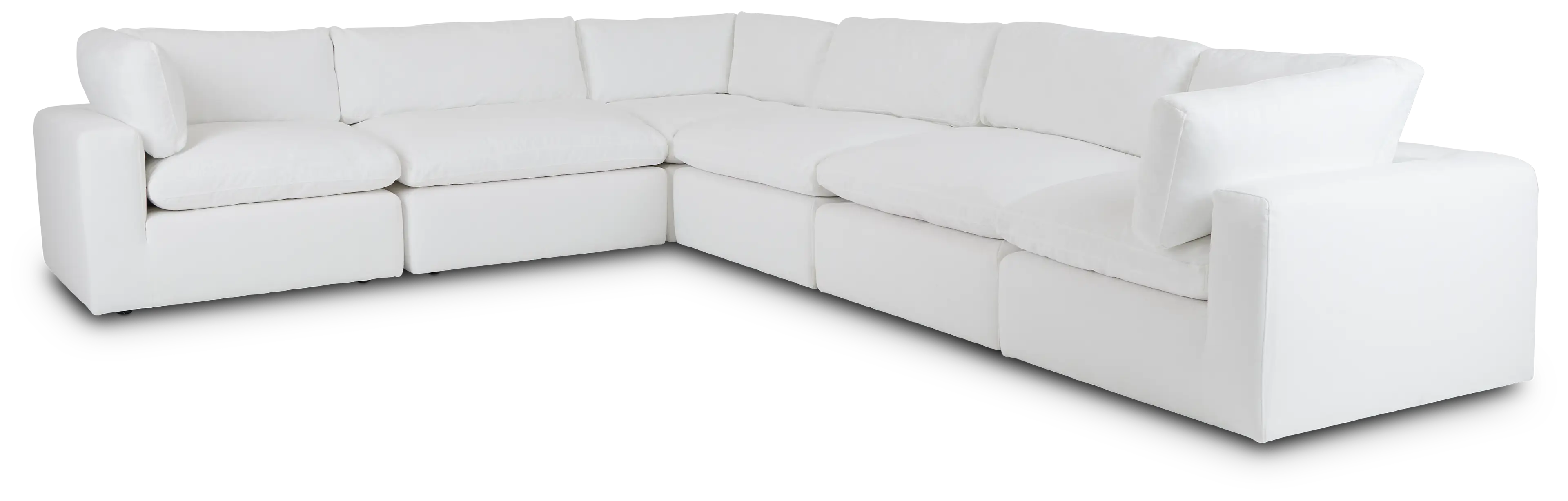 Grant White Fabric 6-piece Modular Sectional Grant White Fabric 6-piece Modular Sectional