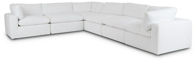 Grant White Fabric 6-piece Modular Sectional