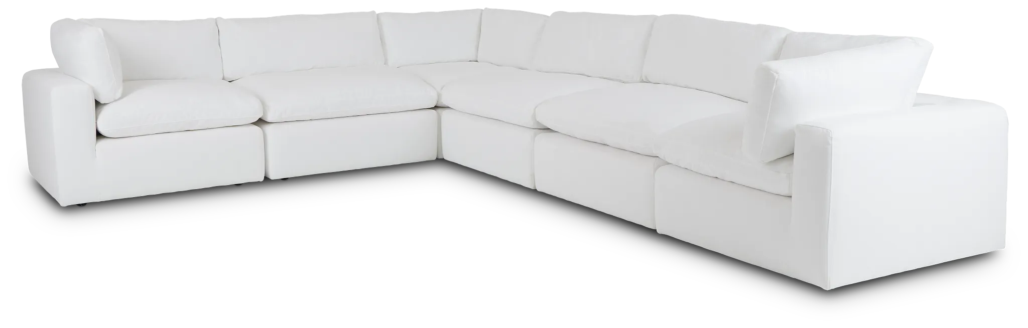 Grant White Fabric 6-piece Modular Sectional