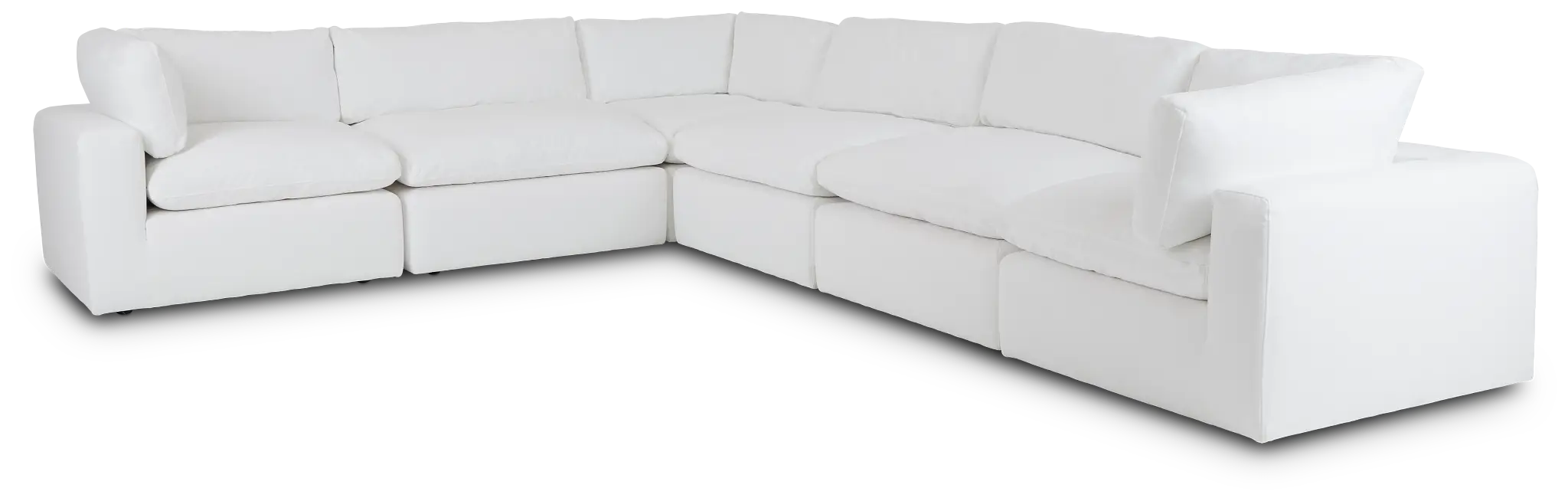 Grant White Fabric 6-piece Modular Sectional Grant White Fabric 6-piece Modular Sectional