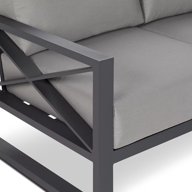 Linear Dark Gray Aluminum Loveseat