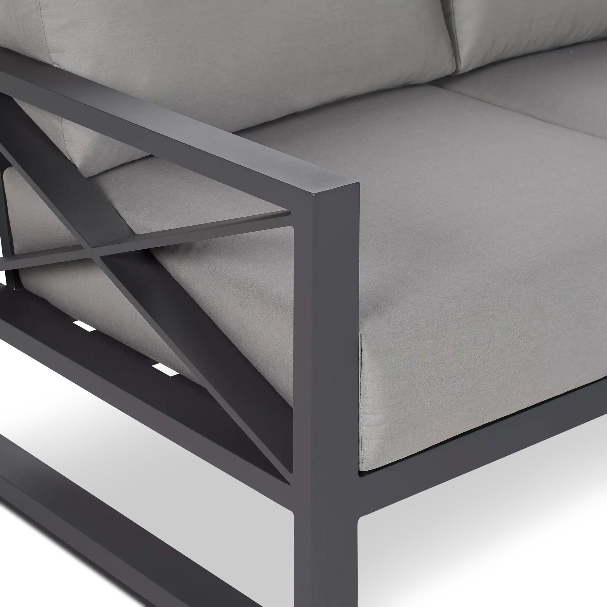 Linear Dark Gray Aluminum Loveseat