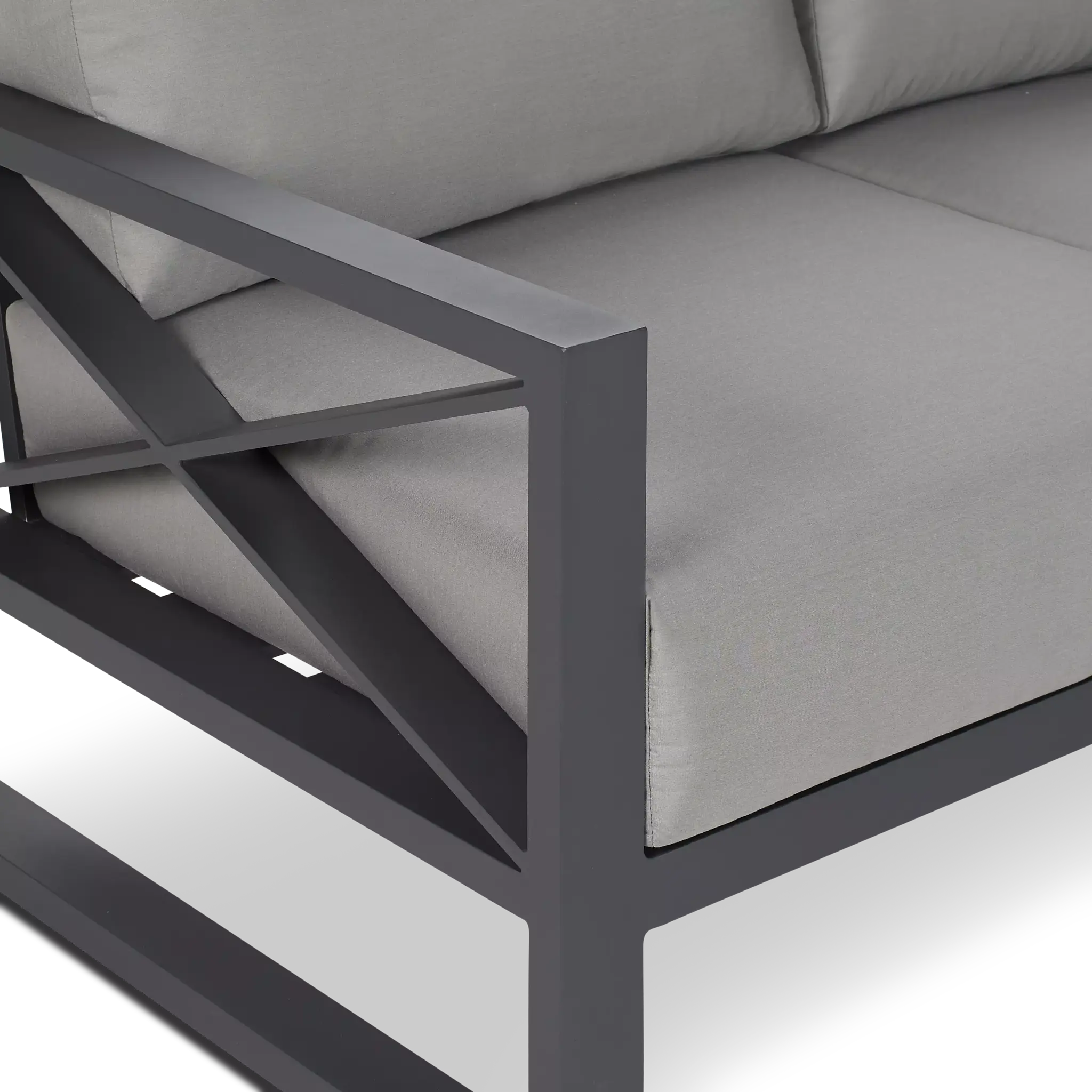 Linear Dark Gray Aluminum Loveseat Linear Dark Gray Aluminum Loveseat