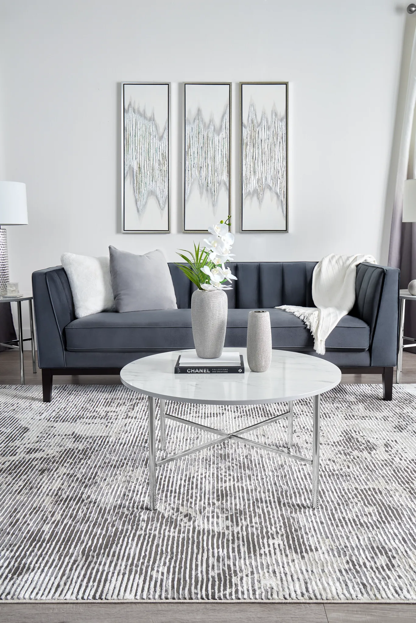 Cyrus White Round 3 Pack Tables