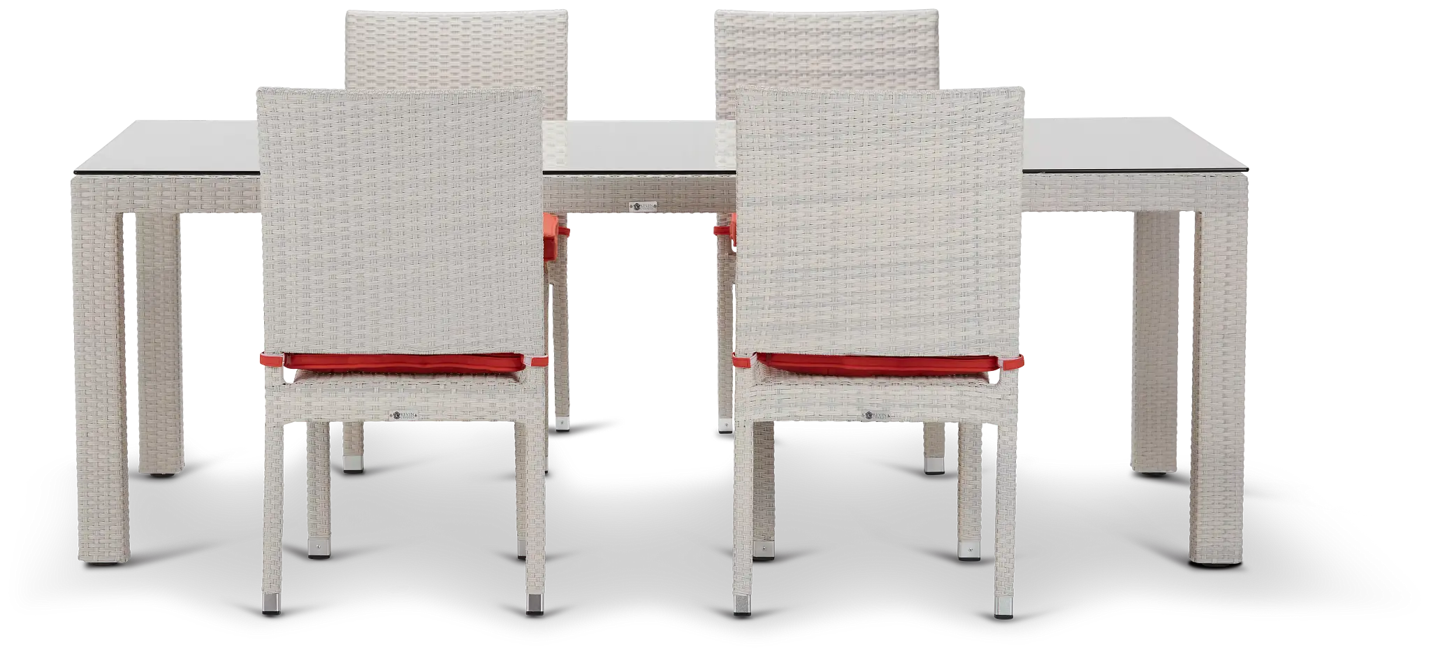 Bahia Orange 84" Rectangular Table & 4 Upholstered Chairs Bahia Orange 84" Rectangular Table & 4 Upholstered Chairs