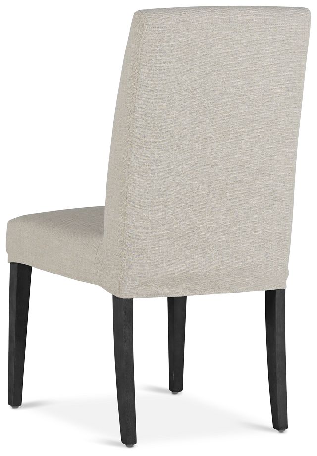 Harbor Light Beige Short Slipcover Chair With Dark-tone Leg
