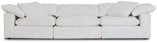 Nixon White Fabric 3-piece Modular Sofa
