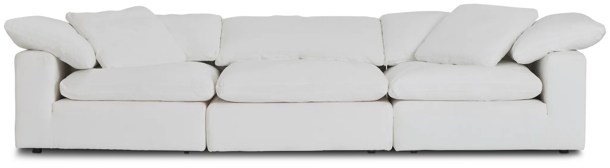 Nixon White Fabric 3-piece Modular Sofa
