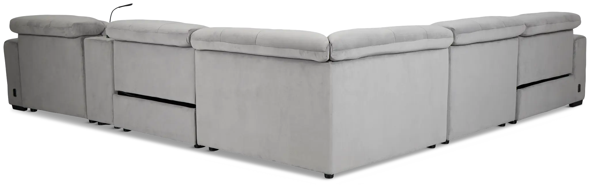 Gemma Light Gray Velvet Medium Triple Power Right Chaise Sectional Gemma Light Gray Velvet Medium Triple Power Right Chaise Sectional