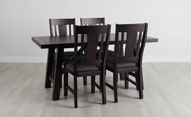 Cash Gray Rect Table & 4 Upholstered Chairs