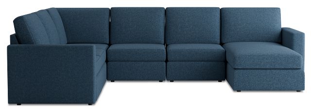 Citymod Blue Fabric Medium Right Chaise Sectional