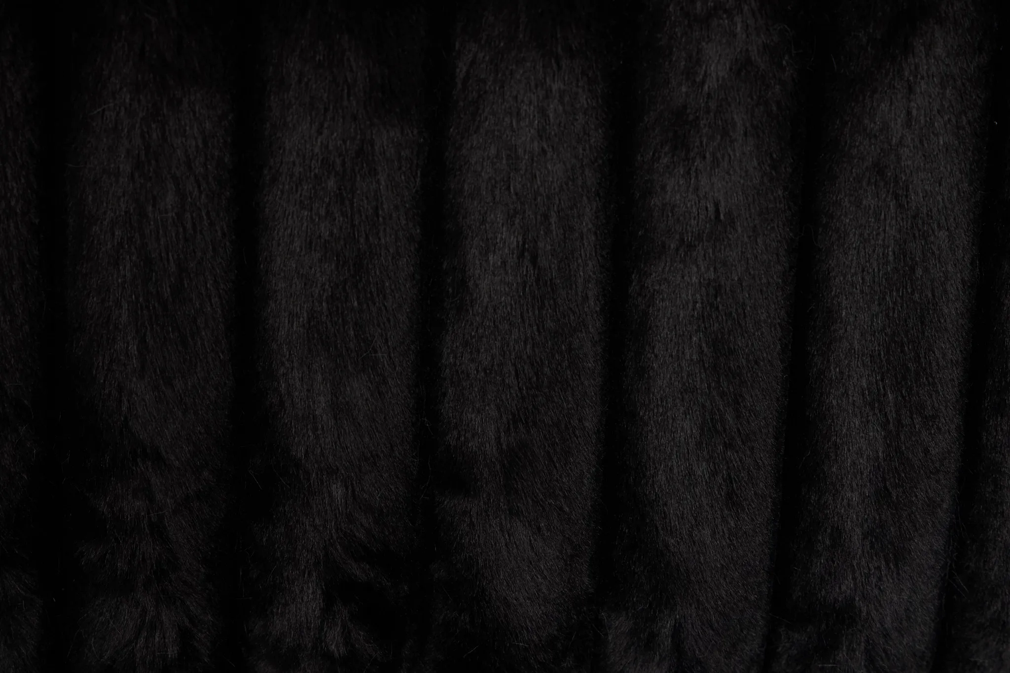 Teddy Black Fabric Ottoman