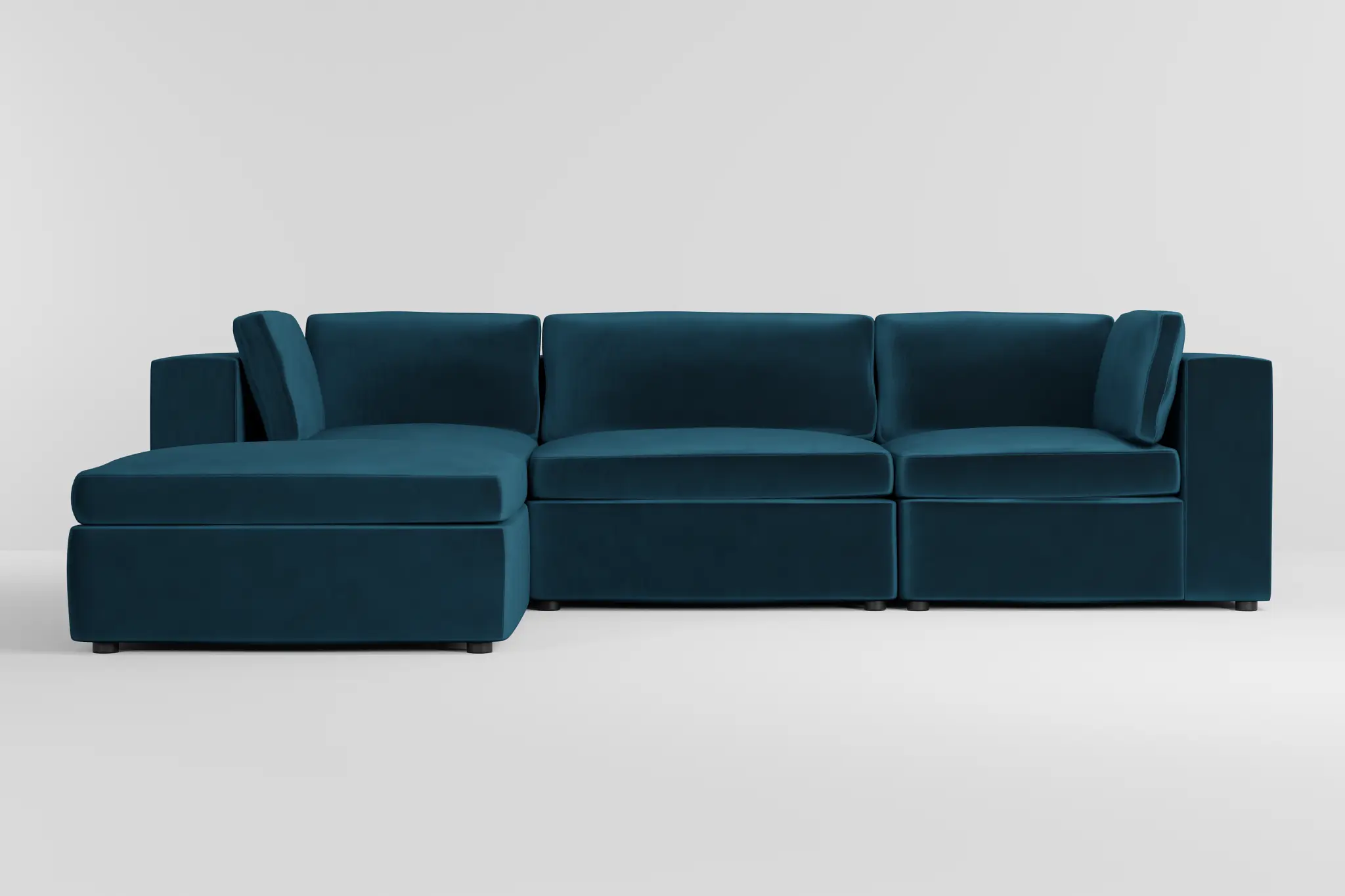 Destin Joya Teal Velvet 4-piece Bumper Sectional Destin Joya Teal Velvet 4-piece Bumper Sectional