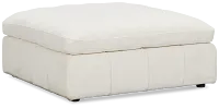 Cruz White Fabric Ottoman